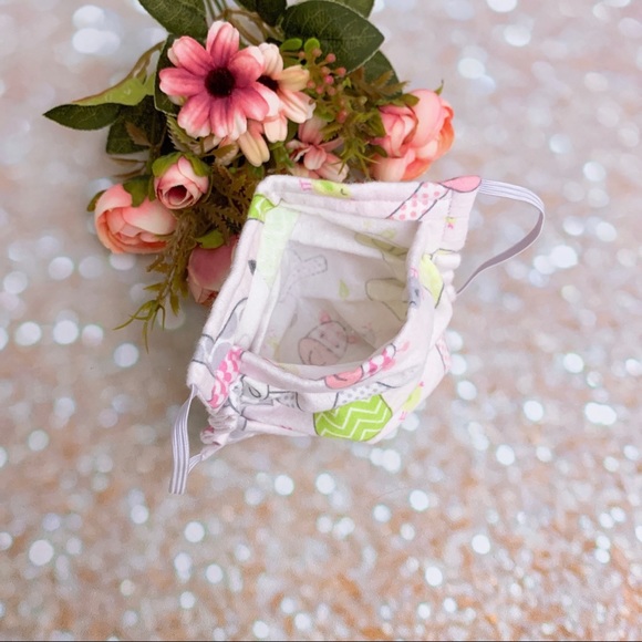 Child/girls fabric face mask filter pocket pink - Picture 3 of 8